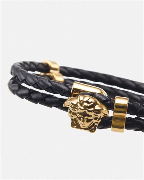 Versace medusa leather bracelet